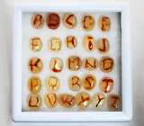 Эксклюзив! Набор из 26 агатов - «Алфавит» 90 карат 