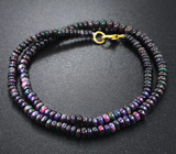 Колье из 169 кристаллический черных опалов 48 карат 