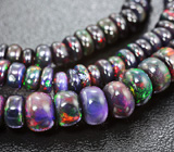 Колье из 169 кристаллический черных опалов 48 карат 