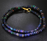 Колье из 171 кристаллический черных опалов 51 карат 