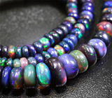 Колье из 171 кристаллический черных опалов 51 карат 