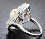 Эффектное серебряное кольцо с эфиопскими опалами Серебро 925