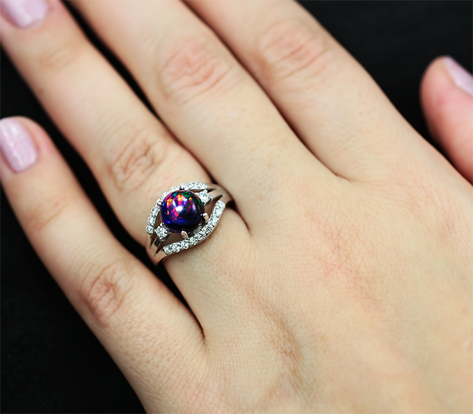 Кольцо С Черным Опалом Купить