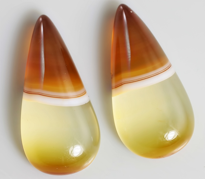 Пара пейзажных агатов 24,74 карат