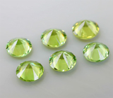 Набор из 6 уральских демантоидов 0,81 карат 