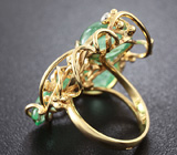 Авторское золотое кольцо с уральскими изумрудами и бриллиантами Золото