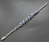 Чудесный серебряный браслет с синими сапфирами Серебро 925