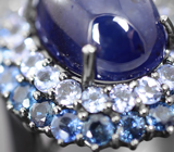 Серебряное кольцо с синими сапфирами и танзанитами Серебро 925