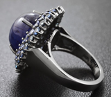 Серебряное кольцо с синими сапфирами и танзанитами Серебро 925