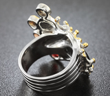 Серебряное кольцо с австралийским дублет опалом и разноцветными сапфирами Серебро 925
