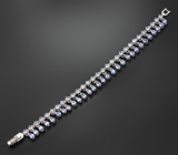 Прелестный серебряный браслет с танзанитами Серебро 925