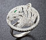 Впечатляющее серебряное кольцо «Тигр»