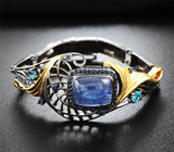 Серебряный браслет с танзанитом, синими сапфирами и голубыми топазами Серебро 925