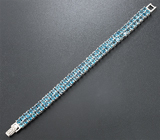 Замечательный серебряный браслет с насыщенно-синими топазами Серебро 925