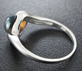 Прелестное серебряное кольцо с эфиопским черным опалом Серебро 925
