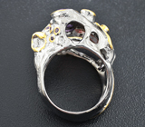 Серебряное кольцо с аметистом и сапфирами Серебро 925