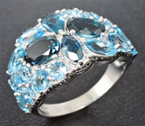 Замечательное серебряное кольцо с топазами Серебро 925