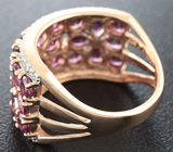 Великолепное серебряное кольцо с родолитами Серебро 925
