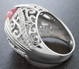 Эффектное серебряное кольцо с розовым лунным камнем Серебро 925