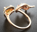 Оригинальное серебряное кольцо с самоцветами Серебро 925