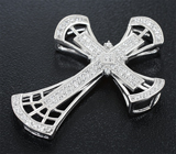 Эффектный серебряный кулон-крест Серебро 925