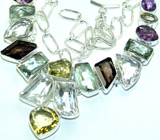 Колье с аметистами, топазами, цитринами Серебро 925