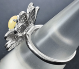 Чудесное серебряное кольцо-цветок с эфиопским опалом Серебро 925