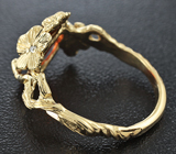 Золотое кольцо со шпинелью авторской огранки и бриллиантами Золото