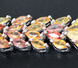 Часы на серебряном браслете с разноцветными сапфирами Серебро 925