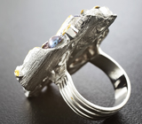 Серебряное кольцо с цветным жемчугом и желтым сапфиром Серебро 925