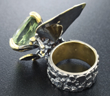 Серебряное кольцо с празиолитом и аметистами Серебро 925