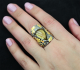 Серебряное кольцо с лимонным цитрином и разноцветными сапфирами Серебро 925