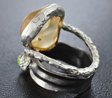 Серебряное кольцо с цитрином и эфиопским опалом Серебро 925