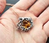 Серебряный кулон с цитрином + цепочка Серебро 925
