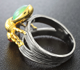 Серебряное кольцо с эфиопским опалом и сапфирами Серебро 925