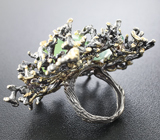 Серебряное кольцо с пренитом Серебро 925