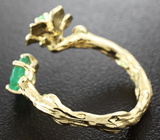 Золотое кольцо с изумрудами 1,13 карат и бриллиантом Золото