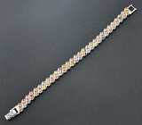 Серебряный браслет с разноцветными сапфирами Серебро 925