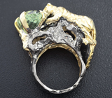 Серебряное кольцо с зеленым аметистом Серебро 925