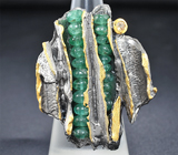 Серебряное кольцо с изумрудами Серебро 925