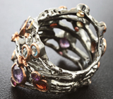 Серебряное кольцо с самоцветами Серебро 925