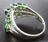 Чудесное серебряное кольцо с диопсидами Серебро 925