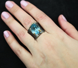 Серебряное кольцо с голубым топазом Серебро 925