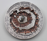 Серебряная арт-монета с осколком метеорита из кратера Попигай Серебро 925