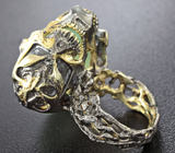 Серебряное кольцо с пренитом Серебро 925
