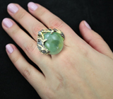 Серебряное кольцо с пренитом Серебро 925