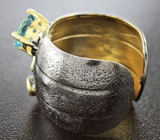 Серебряное кольцо с голубым топазом и сапфиром Серебро 925