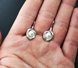 Прелестные серебряные серьги с жемчугом Серебро 925