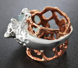 Серебряное кольцо с необработанным аквамарином Серебро 925