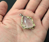 Серебряный кулон с розовым кварцем Серебро 925